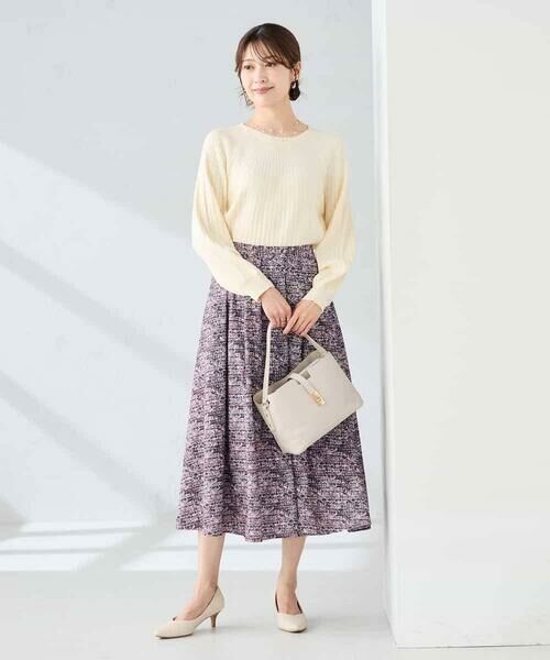 a.v.v / アー・ヴェ・ヴェ ロング・マキシ丈スカート | 【洗える】ツイードプリントフレアスカート | 詳細14