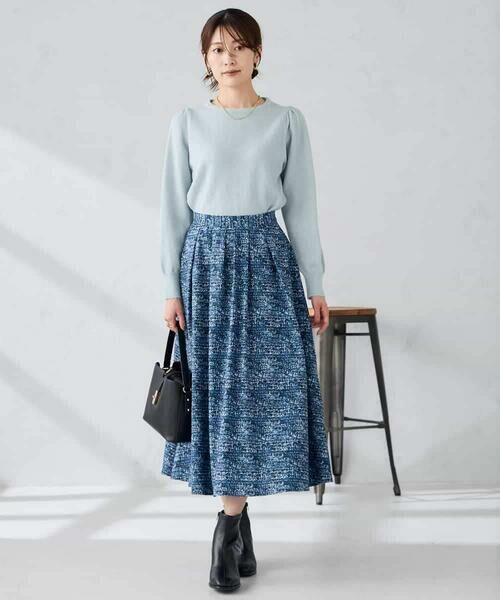 a.v.v / アー・ヴェ・ヴェ ロング・マキシ丈スカート | 【洗える】ツイードプリントフレアスカート | 詳細5