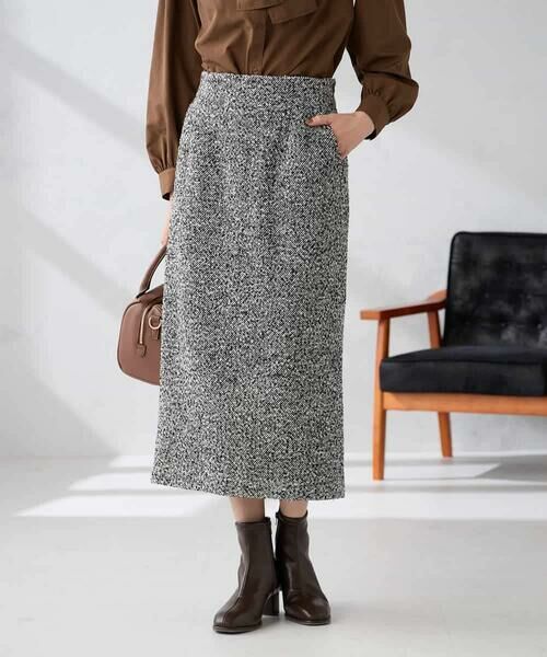 a.v.v / アー・ヴェ・ヴェ ロング・マキシ丈スカート | ロービングツイードナロースカート | 詳細1