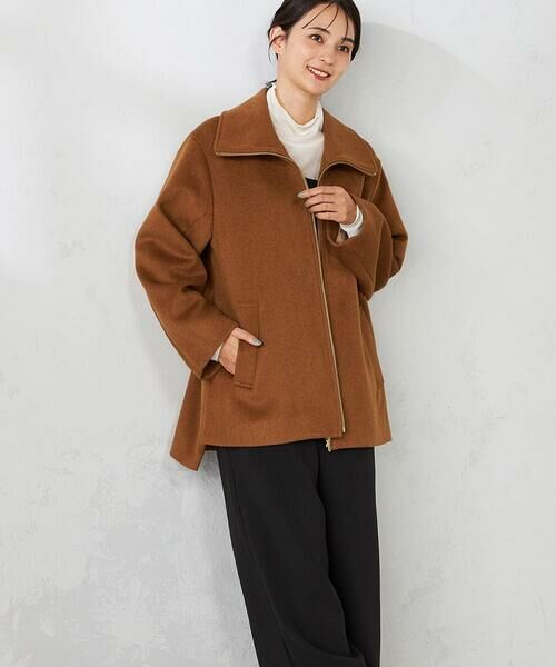 a.v.v/アー・ヴェ・ヴェ ステンカラージップジャケット キャメル FREE