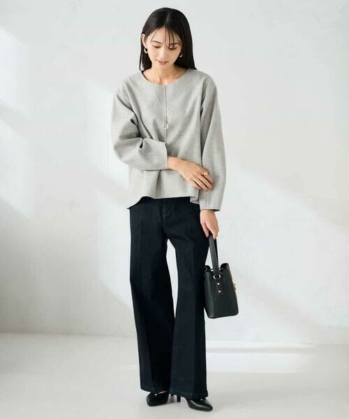 a.v.v / アー・ヴェ・ヴェ カットソー | 【洗える/ストレッチ 】ウールライクジャージプルオーバー | 詳細12