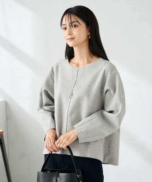 a.v.v / アー・ヴェ・ヴェ カットソー | 【洗える/ストレッチ 】ウールライクジャージプルオーバー | 詳細7