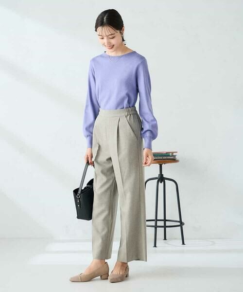 a.v.v / アー・ヴェ・ヴェ チノ・ワークパンツ | 【洗える】ツイード調ストレートパンツ | 詳細10