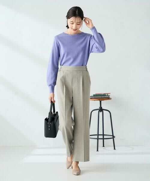 a.v.v / アー・ヴェ・ヴェ チノ・ワークパンツ | 【洗える】ツイード調ストレートパンツ | 詳細11