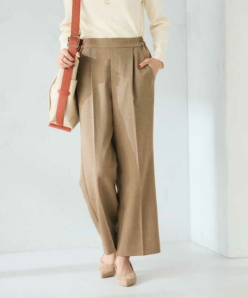 a.v.v / アー・ヴェ・ヴェ チノ・ワークパンツ | 【洗える】ツイード調ストレートパンツ | 詳細2