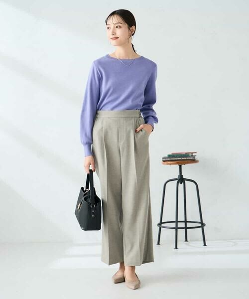 a.v.v / アー・ヴェ・ヴェ チノ・ワークパンツ | 【洗える】ツイード調ストレートパンツ | 詳細9