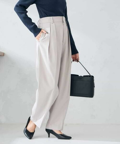 a.v.v / アー・ヴェ・ヴェ その他パンツ | 【洗える/裏起毛】タックテーパードパンツ | 詳細1