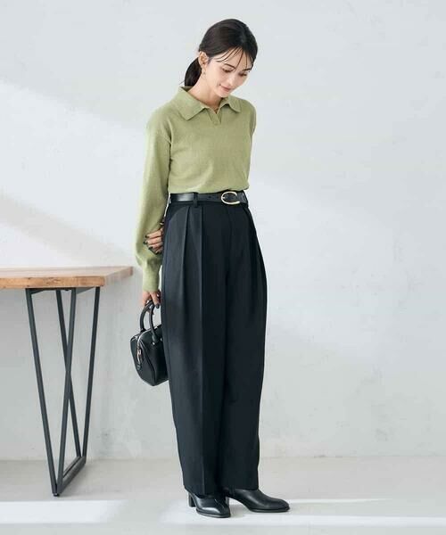 a.v.v / アー・ヴェ・ヴェ その他パンツ | 【洗える/裏起毛】タックテーパードパンツ | 詳細11