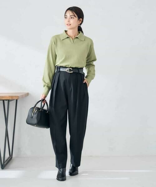 a.v.v / アー・ヴェ・ヴェ その他パンツ | 【洗える/裏起毛】タックテーパードパンツ | 詳細8