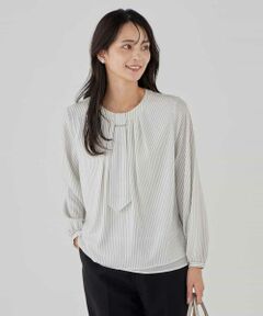 a.v.v / アー・ヴェ・ヴェ シャツ・ブラウス | 【洗える/ストレッチ】ボウタイメタルチャームブラウス