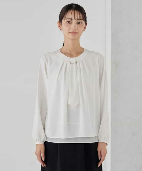 a.v.v / アー・ヴェ・ヴェ シャツ・ブラウス | 【洗える/ストレッチ】ボウタイメタルチャームブラウス | 詳細25