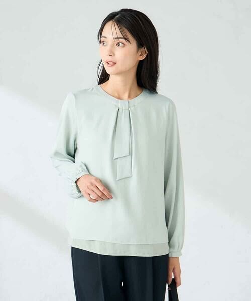 a.v.v / アー・ヴェ・ヴェ シャツ・ブラウス | 【洗える】バーチャームボウタイブラウス | 詳細1