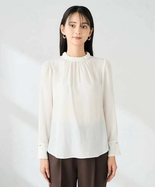 a.v.v / アー・ヴェ・ヴェ シャツ・ブラウス | 【洗える】プチハイネックギャザードビードットブラウス | 詳細28