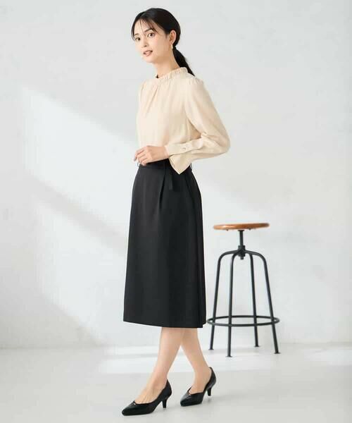 a.v.v / アー・ヴェ・ヴェ シャツ・ブラウス | 【洗える】プチハイネックギャザードビードットブラウス | 詳細6