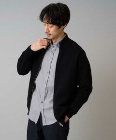 a.v.v / アー・ヴェ・ヴェ カーディガン・ボレロ | 【洗濯機で洗える】ダブルフェイスニットスタンドジップカーディガン