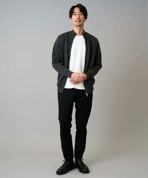 a.v.v / アー・ヴェ・ヴェ カーディガン・ボレロ | 【洗濯機で洗える】ダブルフェイスニットスタンドジップカーディガン | 詳細1