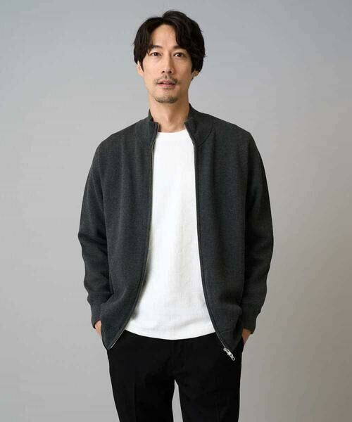 a.v.v / アー・ヴェ・ヴェ カーディガン・ボレロ | 【洗濯機で洗える】ダブルフェイスニットスタンドジップカーディガン | 詳細11