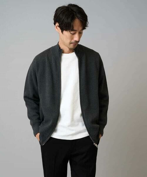 a.v.v / アー・ヴェ・ヴェ カーディガン・ボレロ | 【洗濯機で洗える】ダブルフェイスニットスタンドジップカーディガン | 詳細12