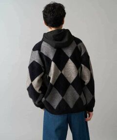 a.v.v / アー・ヴェ・ヴェ カーディガン・ボレロ | 【洗濯で洗える】シャギーアーガイルワイドシルエットカーディガン