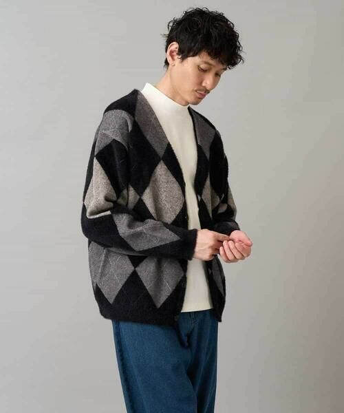 a.v.v / アー・ヴェ・ヴェ カーディガン・ボレロ | 【洗濯で洗える】シャギーアーガイルワイドシルエットカーディガン | 詳細10