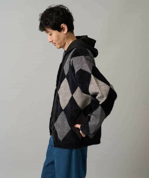 a.v.v / アー・ヴェ・ヴェ カーディガン・ボレロ | 【洗濯で洗える】シャギーアーガイルワイドシルエットカーディガン | 詳細14