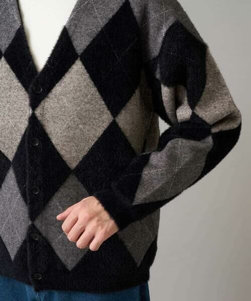 a.v.v / アー・ヴェ・ヴェ カーディガン・ボレロ | 【洗濯で洗える】シャギーアーガイルワイドシルエットカーディガン | 詳細19