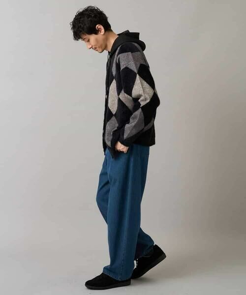 a.v.v / アー・ヴェ・ヴェ カーディガン・ボレロ | 【洗濯で洗える】シャギーアーガイルワイドシルエットカーディガン | 詳細6