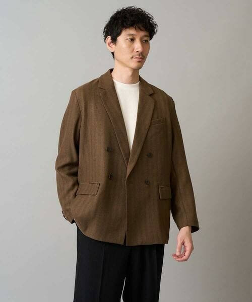 a.v.v / アー・ヴェ・ヴェ テーラードジャケット | 【イージーケア/毛玉になりにくい】LANATECヘリンボーンダブルブレストジャケット【ストレッチ/洗濯機で洗える】 | 詳細13