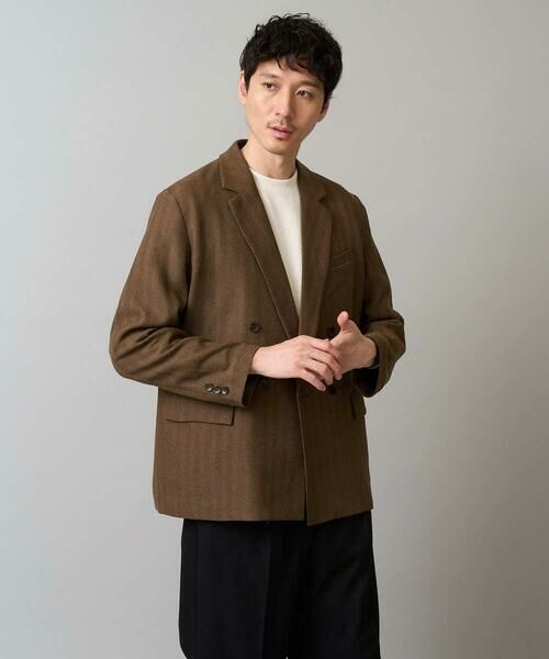 a.v.v / アー・ヴェ・ヴェ テーラードジャケット | 【イージーケア/毛玉になりにくい】LANATECヘリンボーンダブルブレストジャケット【ストレッチ/洗濯機で洗える】 | 詳細14