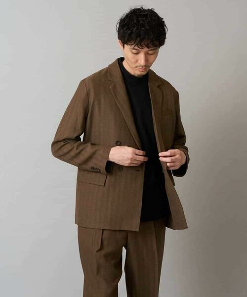 a.v.v / アー・ヴェ・ヴェ テーラードジャケット | 【イージーケア/毛玉になりにくい】LANATECヘリンボーンダブルブレストジャケット【ストレッチ/洗濯機で洗える】 | 詳細16