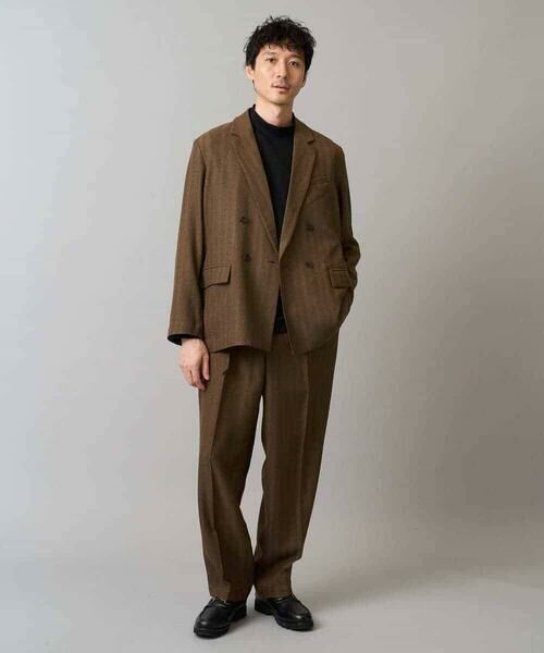 a.v.v / アー・ヴェ・ヴェ テーラードジャケット | 【イージーケア/毛玉になりにくい】LANATECヘリンボーンダブルブレストジャケット【ストレッチ/洗濯機で洗える】 | 詳細2