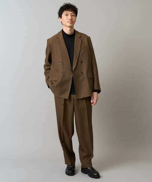 a.v.v / アー・ヴェ・ヴェ テーラードジャケット | 【イージーケア/毛玉になりにくい】LANATECヘリンボーンダブルブレストジャケット【ストレッチ/洗濯機で洗える】 | 詳細3