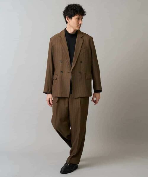 a.v.v / アー・ヴェ・ヴェ テーラードジャケット | 【イージーケア/毛玉になりにくい】LANATECヘリンボーンダブルブレストジャケット【ストレッチ/洗濯機で洗える】 | 詳細4