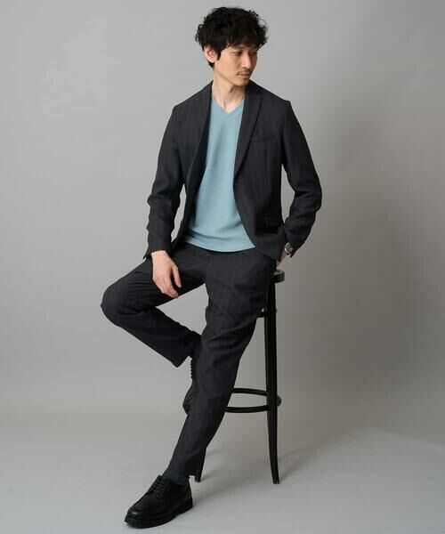 a.v.v / アー・ヴェ・ヴェ テーラードジャケット | LANATECヘリンボーンテーラードジャケット【イージーケア/毛玉になりにくい/洗濯機で洗える/ストレッチ】 | 詳細12
