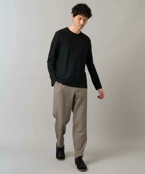 a.v.v / アー・ヴェ・ヴェ カットソー | 【イージーケア/毛玉になりにくい】ブロックリンクスジャカードクルーネックＴシャツ【洗濯機で洗える】通勤/ビジネス/ジャケット〈ON/OFF SERIES〉 | 詳細12