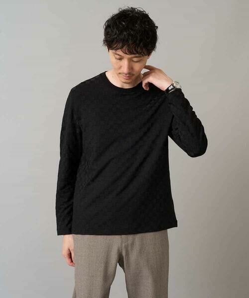 a.v.v / アー・ヴェ・ヴェ カットソー | 【イージーケア/毛玉になりにくい】ブロックリンクスジャカードクルーネックＴシャツ【洗濯機で洗える】通勤/ビジネス/ジャケット〈ON/OFF SERIES〉 | 詳細24