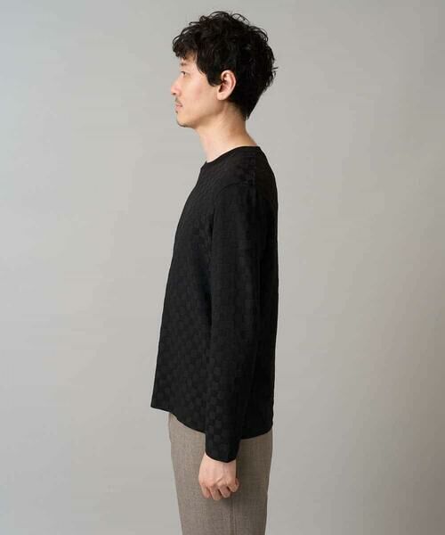a.v.v / アー・ヴェ・ヴェ カットソー | 【イージーケア/毛玉になりにくい】ブロックリンクスジャカードクルーネックＴシャツ【洗濯機で洗える】通勤/ビジネス/ジャケット〈ON/OFF SERIES〉 | 詳細26