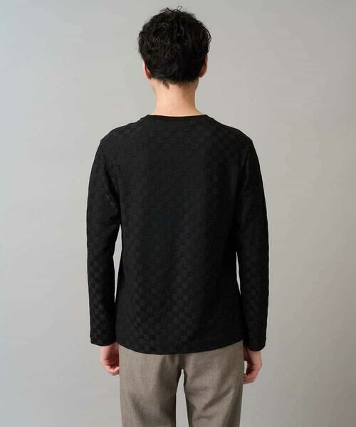 a.v.v / アー・ヴェ・ヴェ カットソー | 【イージーケア/毛玉になりにくい】ブロックリンクスジャカードクルーネックＴシャツ【洗濯機で洗える】通勤/ビジネス/ジャケット〈ON/OFF SERIES〉 | 詳細27