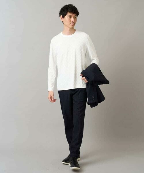 a.v.v / アー・ヴェ・ヴェ カットソー | 【イージーケア/毛玉になりにくい】ブロックリンクスジャカードクルーネックＴシャツ【洗濯機で洗える】通勤/ビジネス/ジャケット〈ON/OFF SERIES〉 | 詳細4