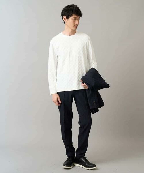 a.v.v / アー・ヴェ・ヴェ カットソー | 【イージーケア/毛玉になりにくい】ブロックリンクスジャカードクルーネックＴシャツ【洗濯機で洗える】通勤/ビジネス/ジャケット〈ON/OFF SERIES〉 | 詳細5