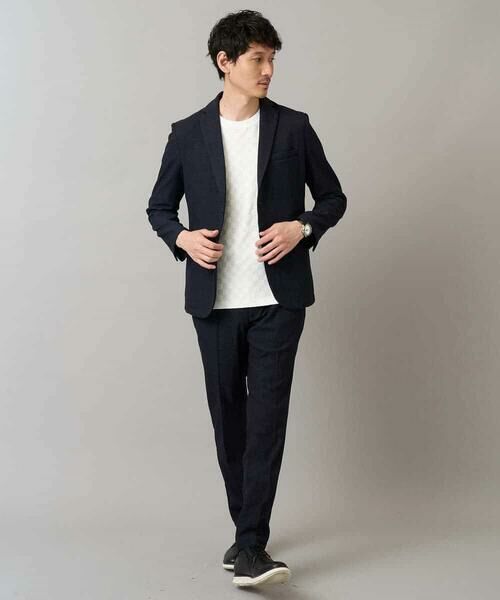 a.v.v / アー・ヴェ・ヴェ カットソー | 【イージーケア/毛玉になりにくい】ブロックリンクスジャカードクルーネックＴシャツ【洗濯機で洗える】通勤/ビジネス/ジャケット〈ON/OFF SERIES〉 | 詳細8