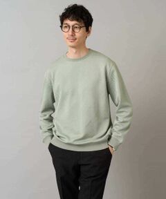 a.v.v / アー・ヴェ・ヴェ スウェット | 幾何ジャカードセミワイドシルエットプルオーバー【毛玉になりにくい/洗濯機で洗える】