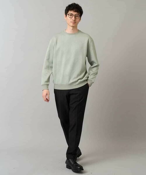 a.v.v / アー・ヴェ・ヴェ スウェット | 幾何ジャカードセミワイドシルエットプルオーバー【毛玉になりにくい/洗濯機で洗える】 | 詳細1