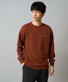 a.v.v / アー・ヴェ・ヴェ スウェット | 【イージーケア/毛玉になりにくい】アゼダブルフェイスワンポイント刺繍プルオーバー