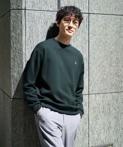 a.v.v / アー・ヴェ・ヴェ スウェット | 【イージーケア/毛玉になりにくい】アゼダブルフェイスワンポイント刺繍プルオーバー