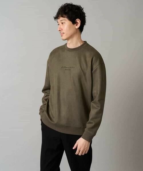 a.v.v / アー・ヴェ・ヴェ スウェット | 【イージーケア/毛玉になりにくい】ツイルエンボスフェイクスエードミニロゴプルオーバー【洗濯機で洗える】 | 詳細9