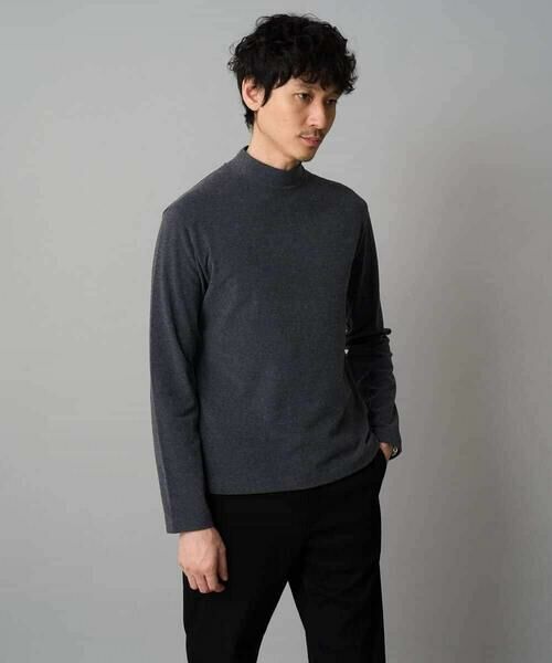 a.v.v/アー・ヴェ・ヴェ カチオンストレッチモックネックスＴシャツ〈ON/OFF SERIES〉 ダークグレー S