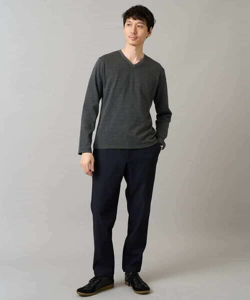 a.v.v / アー・ヴェ・ヴェ カットソー | 【イージーケア/洗濯機で洗える】グレンチェックジャカードＶネックＴシャツ　通勤/ビジネス/ジャケット〈ON/OFF SERIES〉 | 詳細14