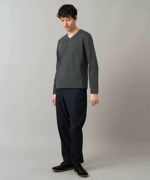 a.v.v / アー・ヴェ・ヴェ カットソー | 【イージーケア/洗濯機で洗える】グレンチェックジャカードＶネックＴシャツ　通勤/ビジネス/ジャケット〈ON/OFF SERIES〉 | 詳細16