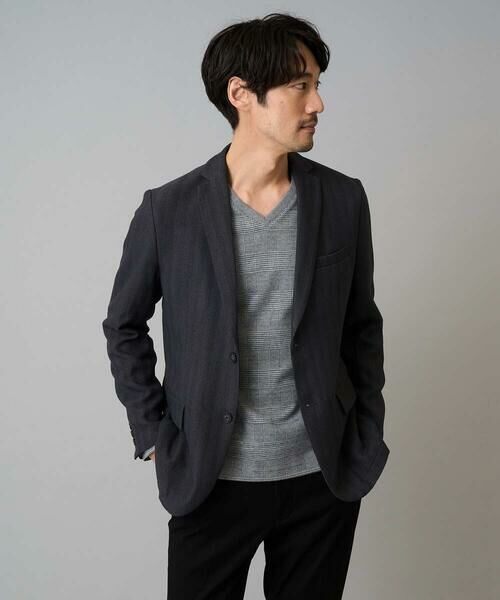 a.v.v / アー・ヴェ・ヴェ カットソー | 【イージーケア/洗濯機で洗える】グレンチェックジャカードＶネックＴシャツ　通勤/ビジネス/ジャケット〈ON/OFF SERIES〉 | 詳細17